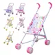 Foldable Kid Stroller With Bottom Basket Pretend Play Toys Simulation Baby Doll Light Stroller