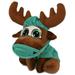 DolliBu Small Moose â€“ Sparkle Eyes Plush Toy - Super Soft Moose Doctor Stuffed Animal Dress Up with Cute Scrub Uniform and Cap Outfit - Fluffy Doctor Toy Plush Gift - 6 Inches