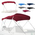 Seapisode 4 Bow Marine Grade Fade and Crack Resistant Bimini Top Replacement Cover Heavy-Duty Waterproof and UV-Proof Boat Canopy Easy Install Zipper Sleeves Boat Awning/Without Frame Burgundy