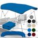 KNOX 4-Bow Bimini Top Universal Replacement Canvas Cover 900D Marine Canopy Storage Boot Never Fades Sun Shade Kit For Pontoon V-Hull Fishing Bimini Top Canvas ONLY (Pacific Blue) 8 L x 85 -90 W