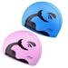 Aosijia 2 Pack Silicone Swim Caps Swimming Cap for Women Men Adult Swim Cap Waterproof Fits Short Long Hair One Size