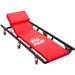 Big Red Rolling Garage/Shop Creeper: 40 Padded Mechanic Cart with Adjustable Headrest and 6 Casters Red W6452R