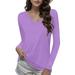 PMUYBHF Womens Long Sleeve Tops 2024 Women s Lightweight Base Layer Top Long Sleeve Womens Tops 3/4 Length Sleeves Cotton 11.99