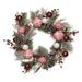 Frosted Peppermint and Pinecones Artificial Christmas Wreath, 24-Inch, Unlit - Green