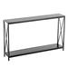 Triamine Board Cross Iron Frame Porch Table Sofa Side Table Black Wood Grain - (43 x 9 x 29)"