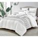 7 Piece Set Comforter White Minimal Tribal Geometric Striped Soft Bedding Set