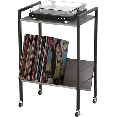 Vinyl Record Player Stand with Record Storage
