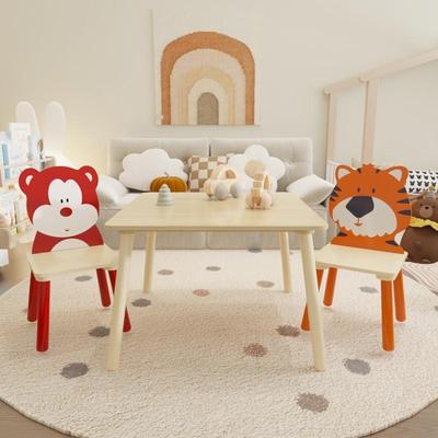 Kids Table and Chair Set Cartoon Animals