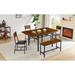 Vintage Industrial Folding Dining Table, Drop Leaf Extendable Rectangular Wood Table for Kitchen, Living Room, Dining Room
