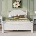 Traditional Concise Style White Wooden Platform Bed, No Need Box Spring Bed, Optional Queen, King or Full Bed Frame