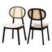 Darrion Mid-Century Modern Fabric and Finished Wood 2-Piece Dining Chair Set