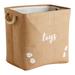 Pet Toy Storage Basket with Handles, Foldable Jute Bin (15 x 12 x 14 Inches)