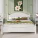 Traditional Concise Style White Wooden Platform Bed, No Need Box Spring Bed, Optional Queen, King or Full Bed Frame