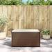 vidaXL Outdoor Storage Bench Patio Rattan Storage Box with Cushion Poly Rattan