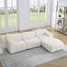 Modular Sectional Sofa, Button Tufted Designed and DIY Combination,L Shaped Couch with Reversible Ottoman, Orange Teddy Fabric