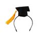 Pet Graduation Cap with Tassel - Super Soft Easy-wearing Friendly to Skin Ultra-Light Dress Up Felt Cat Graduation Headdress Hair Hoop Collar Ornament Pet Supplies