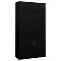 moobody Office Cabinet with 4 Doors and Adjustable Storage Shelves Steel Filing Cabinet Black for Office Living Room Bedroom Home Furniture 35.4 x 15.7 x 70.9 Inches (W x D x H)
