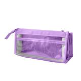 TUTUnaumb Transparent Large Capacity Visible Pencil Case Minimalist Student Stationery Bag Back-to-School Supplies Office & Stationery-Purple