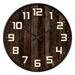 Rustic Farmhouse Wooden Wall Clock Silent Non Ticking Battery Operated Vintage Shabby Chic Distressed Retro Brown Clock Decorative for Living Room Kitchen Bedroom Office - 12 inches