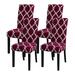 IROOM Pattern Stretch Chair Covers for Dining Room Set of 4 Printed Stretchable Dining Chair Slipcover Washable Removable for Kitchen Hotel Restaurant Ceremony Universal Size(4PCS Flower)