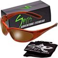 Spits Eyewear Hercules Safety Glasses (Frame Color: Orange Frame Without Foam Padding Lens Color: Bronze Driving Mirrored)
