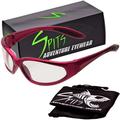 Spits Eyewear Hercules Safety Glasses (Frame Color: Red Frame Without Foam Padding Lens Color: Smoke with Blue Mirror)