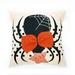 Happy Halloween Pillow Cover Spider Witch Hat Pillow Case Linen Throw Cushion Cover Cushion Cases for Home Office Halloween Sofa Bed Decoration 1PC