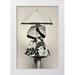 Levi Avshalom 11x14 White Modern Wood Framed Museum Art Print Titled - A Girl With An Umbrella