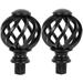 OUNONA 2pcs Curtain Rod Finials Curtain Finials Ends Cap Curtain Pole Finials