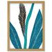Doppelganger33 LTD Tropical Plant Abstract Pastel Feather Blue Teal Leaves Artwork Framed Wall Art Print A4