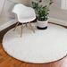 Davos Collection Area Rug - Solid (6 7 Round White/ Ivory)