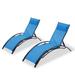 DEELLEEO 2PCS Set Chaise Lounges Outdoor Lounge Chair Lounger Recliner Chair For Patio Lawn Beach Pool Side Sunbathing