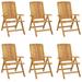 vidaXL Outdoor Recliner Chairs Camping Chair with Armrest Solid Wood Teak