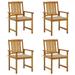 moobody 4 Piece Garden Chairs with Beige Cushion Acacia Wood Outdoor Dining Chair for Patio Balcony Backyard Outdoor Furniture 24 x 22.4 x 36.2 Inches (W x D x H)