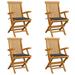 moobody 4 Piece Folding Garden Chair with Cushion Teak Wood Outdoor Dining Chair for Patio Backyard Poolside 21.7 x 23.6 x 35 Inches (W x D x H)