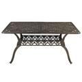 DEELLEEO Desktop mosaic 59in garden cast aluminum table bronze N001 not including chairs