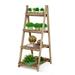 Fionafurn 4-Tier Ladder Shelf Wooden Plant Stand Shelf Foldable Ladder Shelf with Open Storage Shelf For Storage Organizer Home Officeï¼ˆNaturalï¼‰