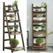 43 Tall Foldable Ladder Shelf Plant Stand Indoor Flower Pot Stand Patio Rustic