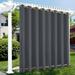 TOPCHANCES Extra Wide Outdoor Blackout Curtains W100 x L84 for Patio Waterproof Windproof Thermal Insulated Top and Bottom Grommets Blackout Drape 1 Panel Dark Grey