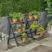 Christopher Knight Home Meridien Outdoor Acacia Wood Plant Stand (Set of 2) by black + gray