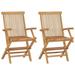 moobody Set of 2 Teak Wood Folding Dining Chairs with Arm Rest Outdoor Patio Garden Yard Folding Ergonomic Seat Dining Chair (Brown)