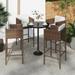 moobody 4 Piece Bar Stools with Cushions Brown Poly Rattan Counter Height Barstools Garden Chair for Bistro Cafe Home Patio Indoor Outdoor Furniture 19.7 x 18.9 x 39.4 Inches (W x D x H)