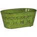 MPT01897 Fleur De Lis Series Metal Oval Planter Flower Pot 10 Color Tansy Green