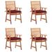 moobody Patio Dining Chairs 4 pcs with Cushions Solid Acacia Wood