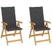 vidaXL 1/2/4/8x Solid Teak Wood Reclining Chairs with Cushions Multi Colors