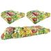Jordan Manufacturing 3-Piece Sun River Garden Multicolor Floral Outdoor Cushion Set with 2 Wicker Chair Cushions and 1 Wicker Bench Cushion