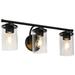 Cylin 3-Light Black Bathroom Vanity Light