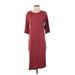 Zara Casual Dress - Midi: Red Solid Dresses - Women's Size Small