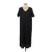 Casual Dress - Midi: Black Solid Dresses - Women's Size Small