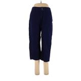 L.L.Bean Casual Pants - Mid/Reg Rise Straight Leg Cropped: Blue Bottoms - Women's Size 8